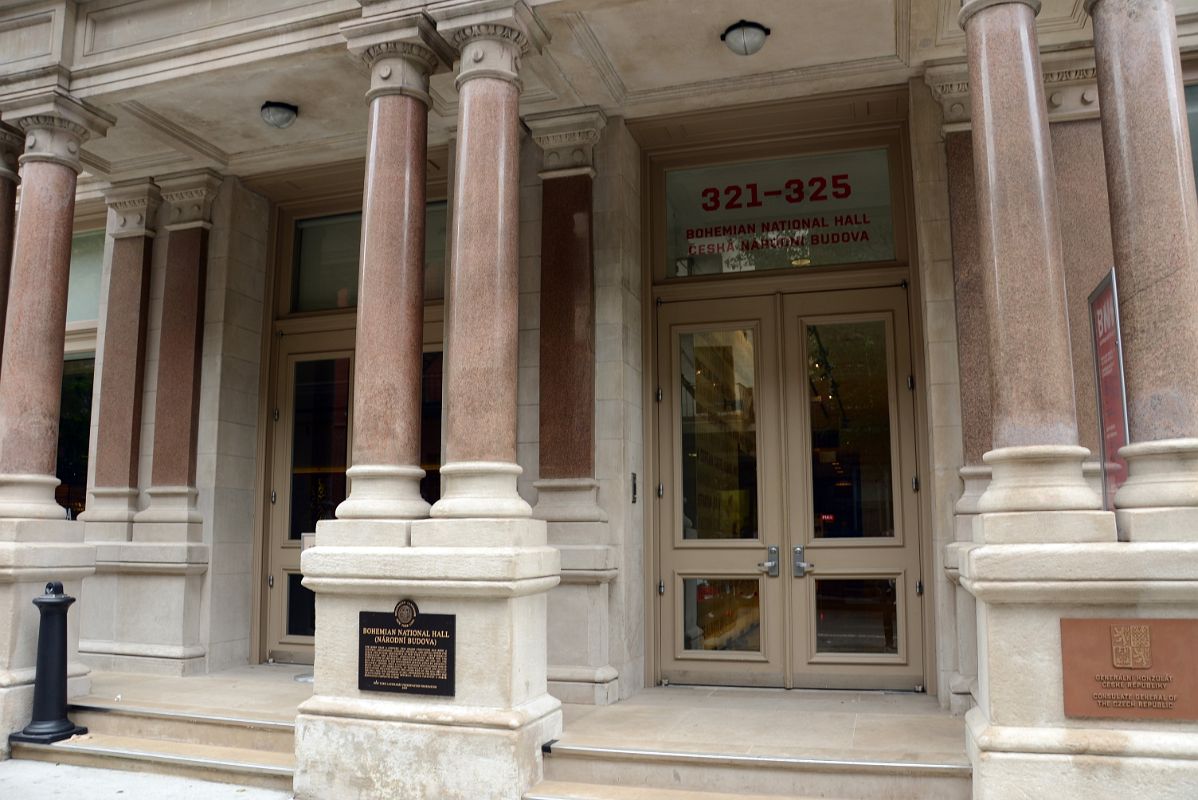 05-2 Pillars Frame The Entrance To The Bohemian National Hall Now The Czech Consulate at 321 E 73 St Upper East Side New York City